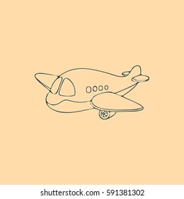 Cartoon airplane vector icon