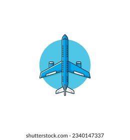 cartoon airplane vector illustration logo.