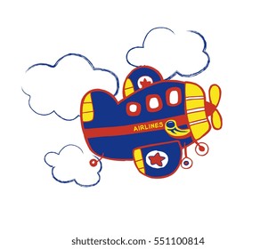 Cartoon airplane is very friendly. Suitable for kids.