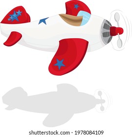 cartoon airplane in white background isolated 
