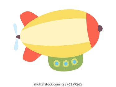 Cartoon Airship Vehicle Vector Illustration