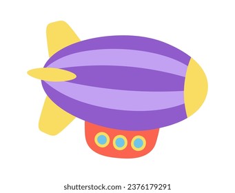 Cartoon Airship Vehicle Vector Illustration