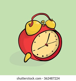 Cartoon alarm clock isometric vector illustration