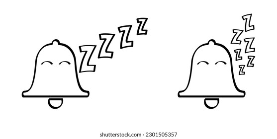 Cartoon alarm clock sleep time. Face eye, sleep icon, night dreams and bedtime idea. sheep, sleeping or wake up sign. Sweet dreams. Zzz, Zzzz, snooze bed sleep snore symbol. ringing eyes pictogram.