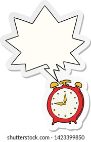 reloj de alarma de dibujos animados con pegatina de burbujas de voz