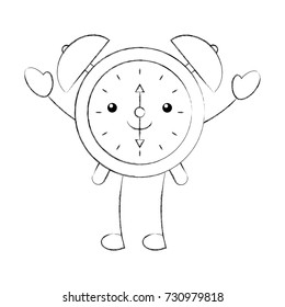 cartoon alarm clock time alert bell hour