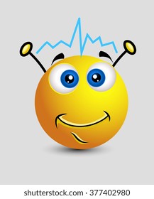 Cartoon Alien Bee Receiving Signal