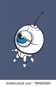 cartoon alien cosmonaut