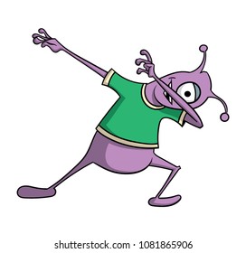 Cartoon alien dabbing