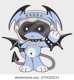 Demonio alienígena de dibujos animados. Personaje gracioso. Diseño de personajes de dibujos animados. EPS 10.