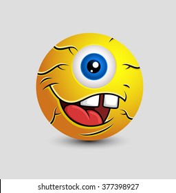 Cartoon Alien Eye Ball Mascot