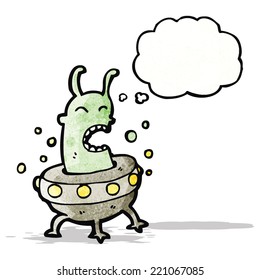 desenho animado alienígena em disco voador