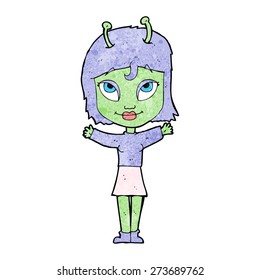 caricatura de una chica alienígena