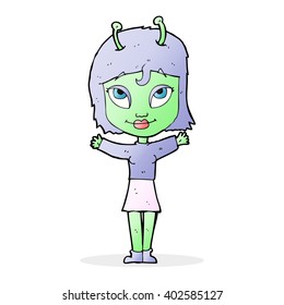 cartoon alien girl