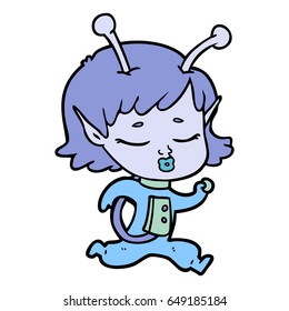 cartoon alien girl