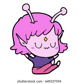 cartoon alien girl