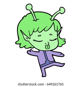 cartoon alien girl