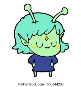 cartoon alien girl