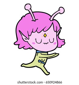 caricatura de una chica alienígena