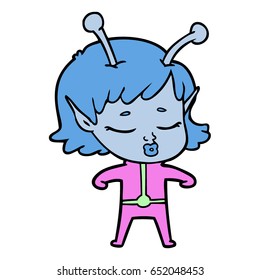 caricatura de una chica alienígena