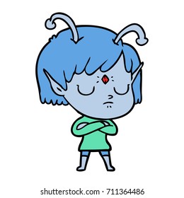 caricatura de una chica alienígena
