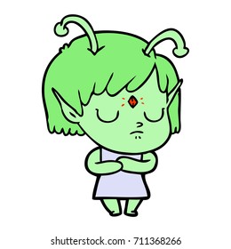 cartoon alien girl