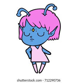 cartoon alien girl