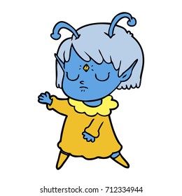 cartoon alien girl