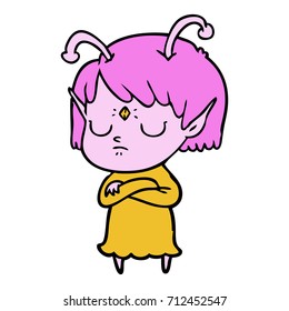 cartoon alien girl