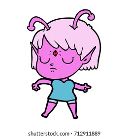 cartoon alien girl