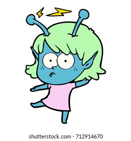caricatura de una chica alienígena