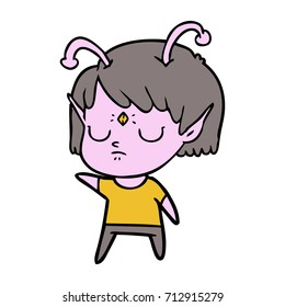 cartoon alien girl