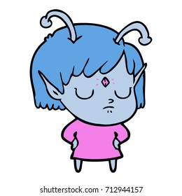 cartoon alien girl