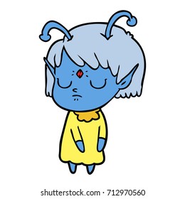 cartoon alien girl