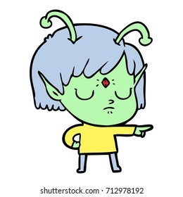 caricatura de una chica alienígena