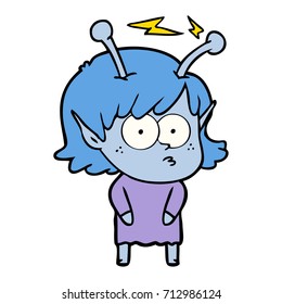 caricatura de una chica alienígena