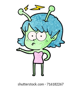 caricatura de una chica alienígena