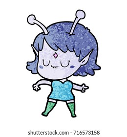 caricatura de una chica alienígena