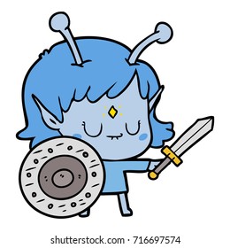 cartoon alien girl