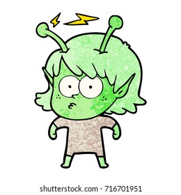 cartoon alien girl