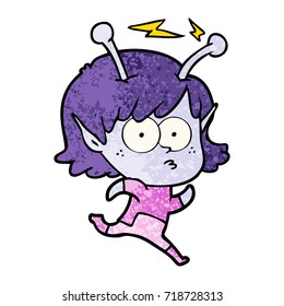 caricatura de una chica alienígena