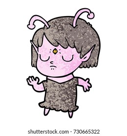 cartoon alien girl