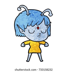 cartoon alien girl