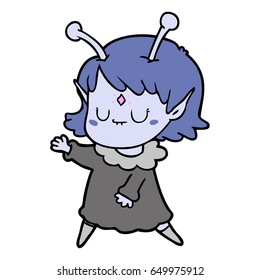 cartoon alien girl dancing
