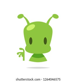 Cartoon alien greeting vector isolated