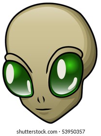 A Cartoon Alien Head Or Halloween Mask. Eps 10 Vector.