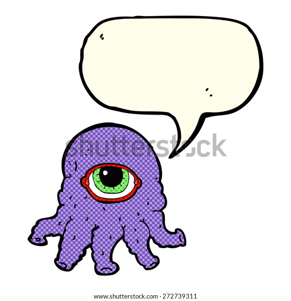 Cartoon Alien Head Speech Bubble Stock Vector Royalty Free 272739311