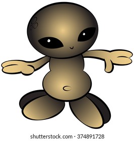 Cartoon alien isolated on white