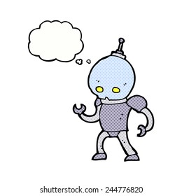 cartoon alien robot with thought bubble