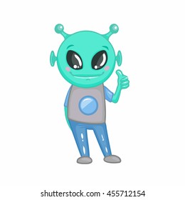 Cartoon alien. Smile